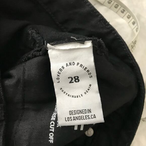 Lovers and Friends Jack High Rise Cut Off Frayed Raw Hem Black Shorts Size 28 - Picture 5 of 8